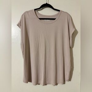 Elegant Beige Women's Short Sleeve Top